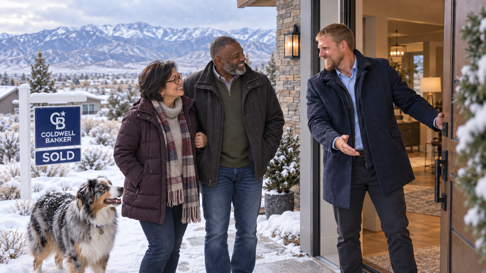 Joe Brown welcoming residential real estate clients to their Northern Nevada home after closing